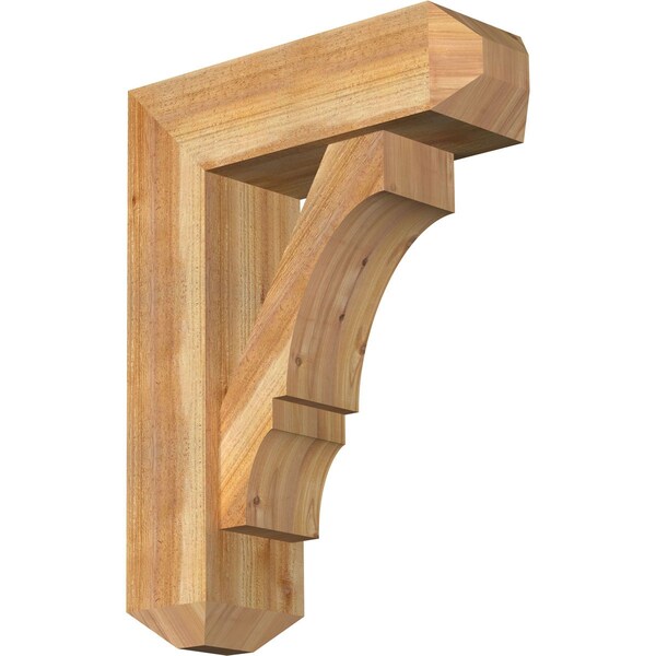 Ekena Millwork Balboa Craftsman Rough Sawn Bracket w/ Offset Brace, Western Red Cedar, 8"W x 24"D x 32"H BKT0806X24X32BOA04RWR - main